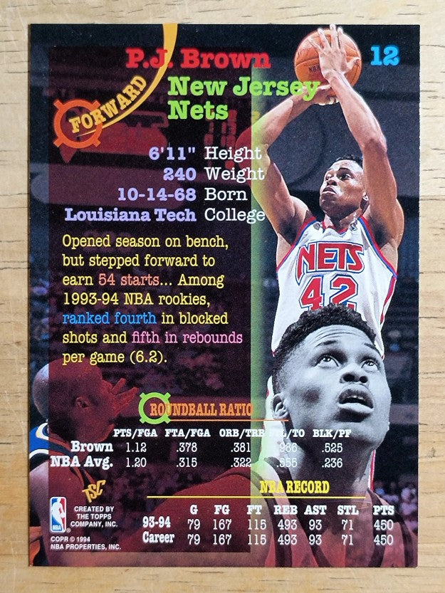 1994-95 Stadium Club #12 P.J. Brown