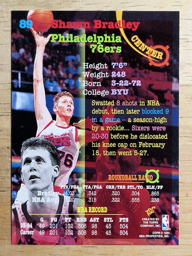 1994-95 Stadium Club #89 Shawn Bradley