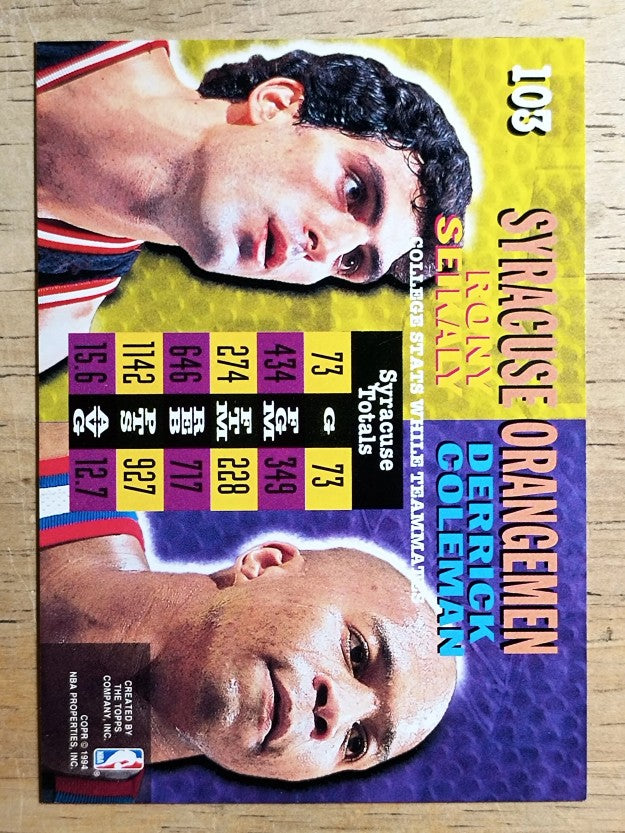 1994-95 Stadium Club #103 Rony Seikaly/Derrick Coleman