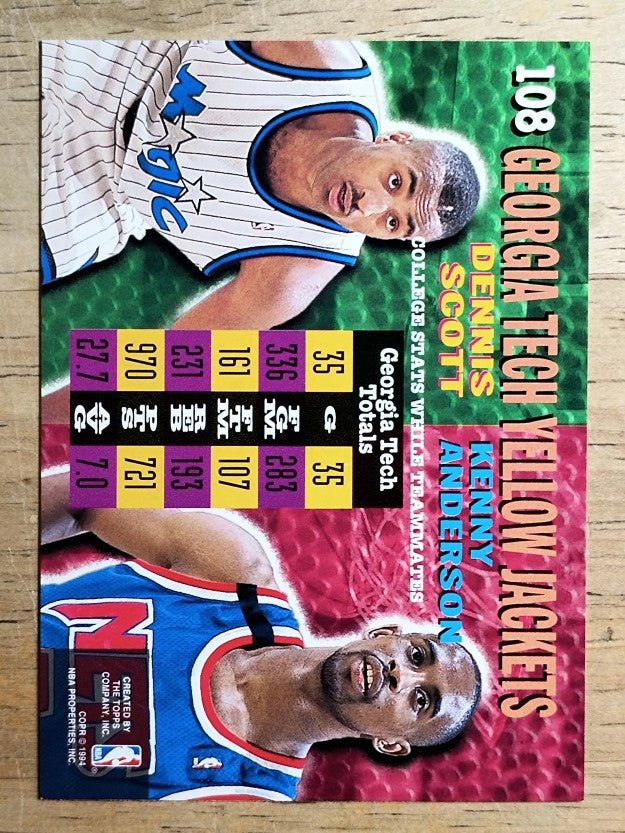 1994-95 Stadium Club #108 Dennis Scott/Kenny Anderson