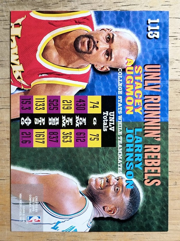 1994-95 Stadium Club #113 Stacey Augmon/Larry Johnson