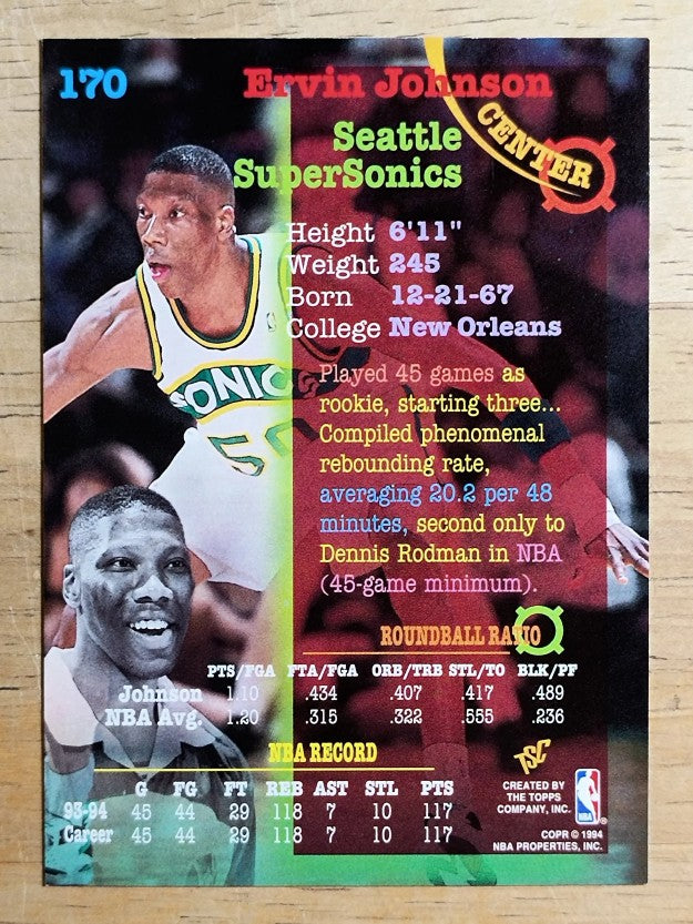 1994-95 Stadium Club #170 Ervin Johnson