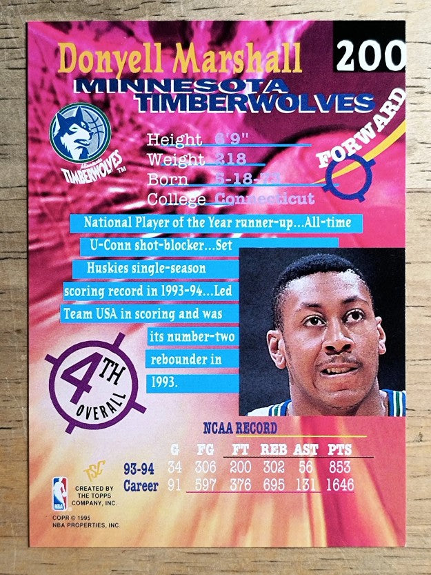 1994-95 Stadium Club #200 Donyell Marshall