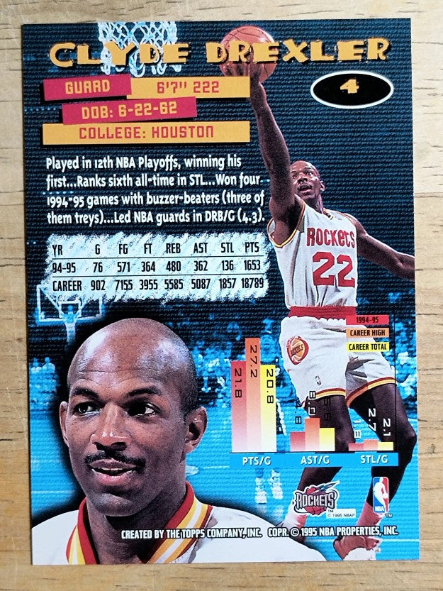 1995-96 Stadium Club #4 Clyde Drexler
