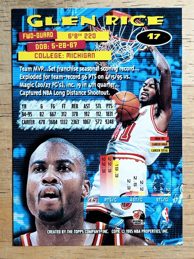 1995-96 Stadium Club #17 Glen Rice