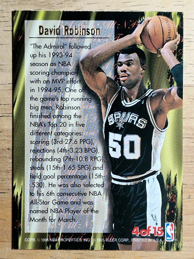 1995-96 Ultra All-NBA Gold Medallion #4 David Robinson