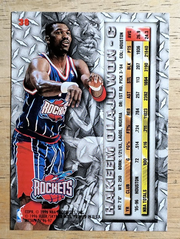 1996-97 Metal #38 Hakeem Olajuwon