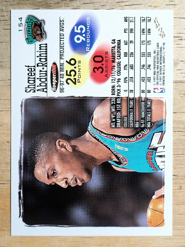 1997-98 Hoops #154 Shareef Abdur-Rahim