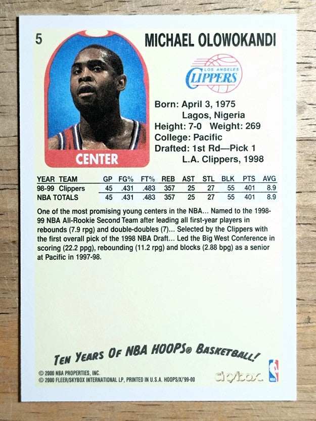 1999-00 Hoops Decade #5 Michael Olowokandi