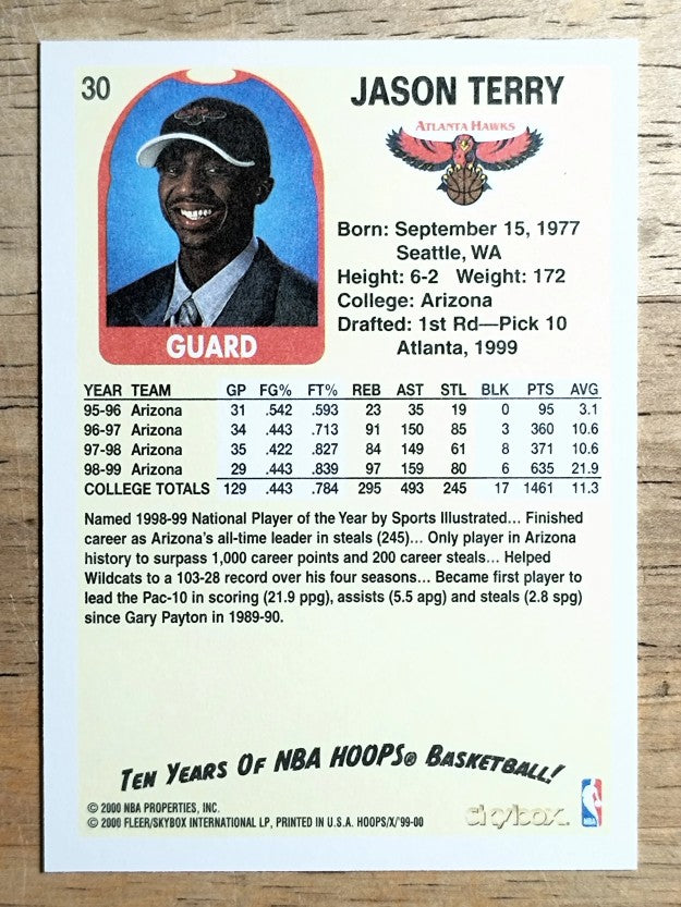 1999-00 Hoops Decade #30 Jason Terry RC