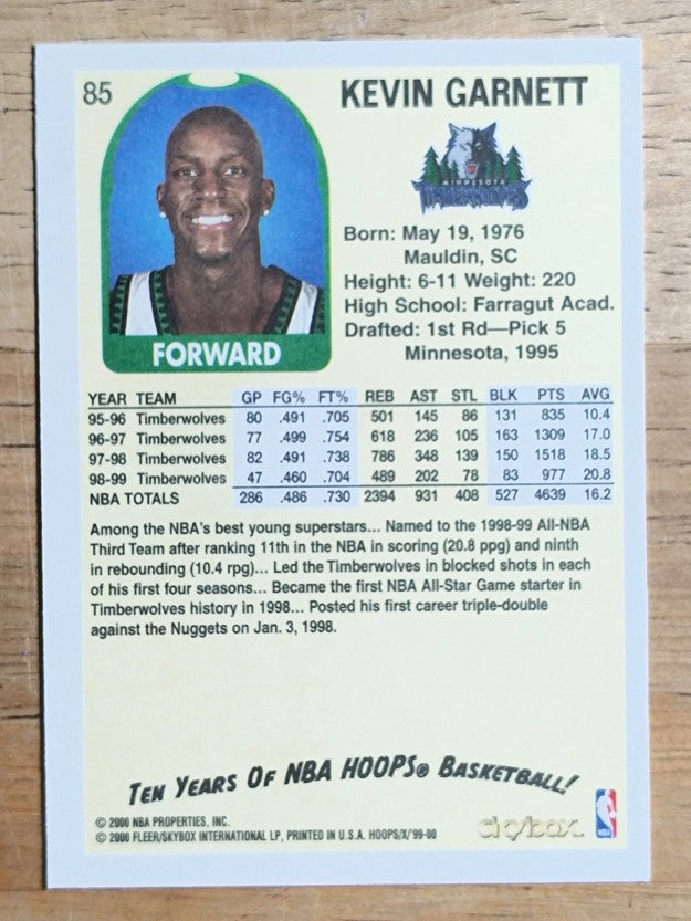 1999-00 Hoops Decade #85 Kevin Garnett