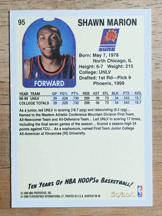 1999-00 Hoops Decade #95 Shawn Marion RC
