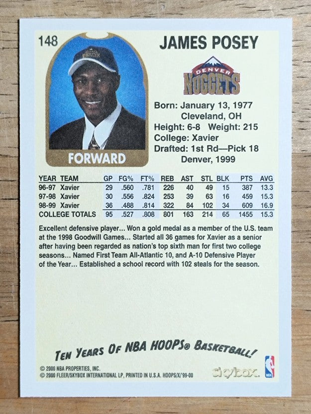 1999-00 Hoops Decade #148 James Posey RC