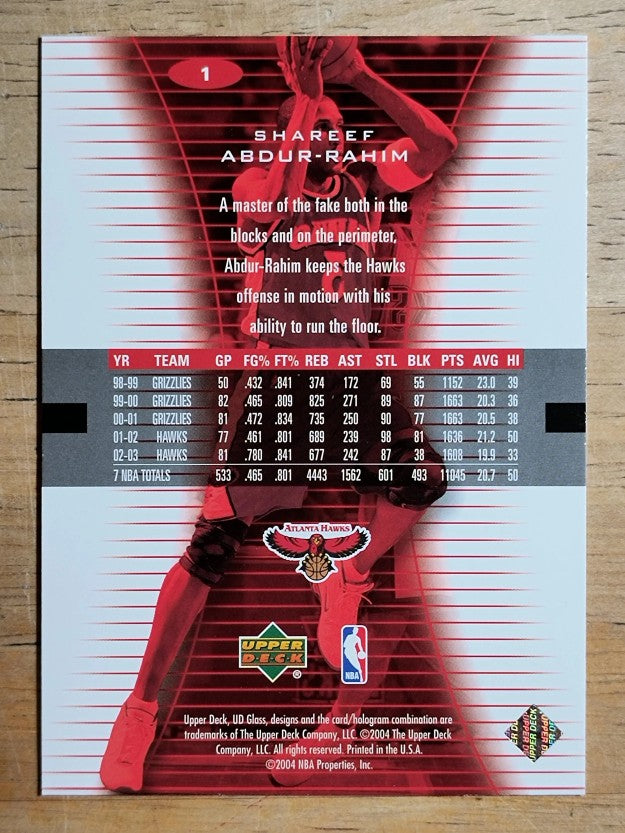 2003-04 UD Glass #1 Shareef Abdur-Rahim