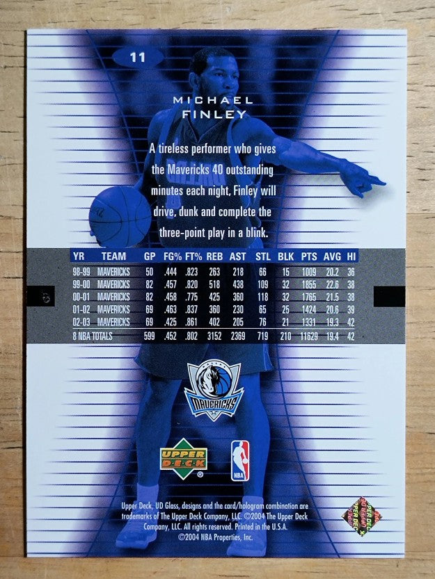 2003-04 UD Glass #11 Michael Finley