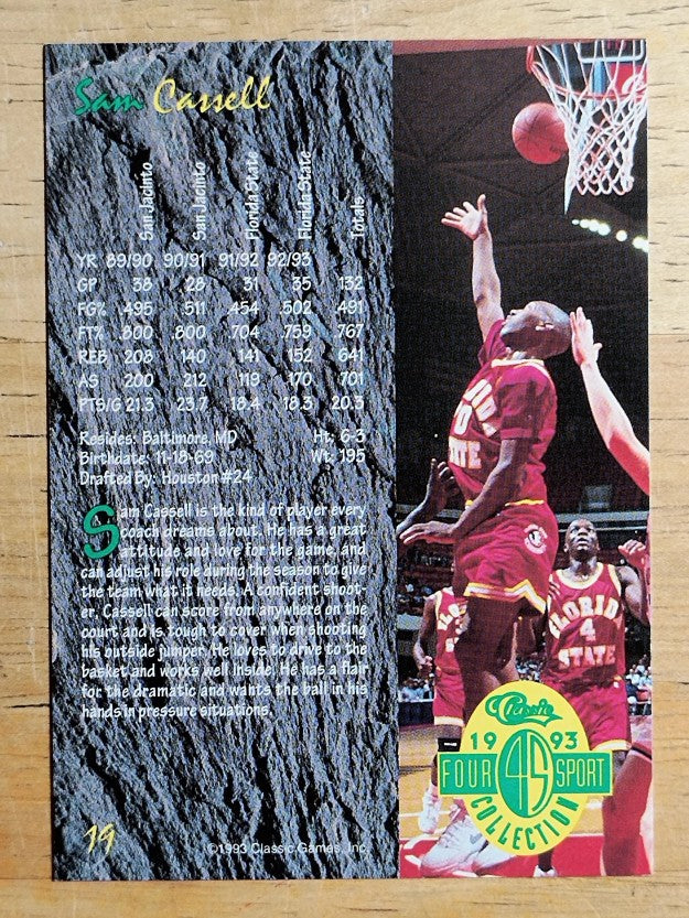 1993 Classic Four Sport #19 Sam Cassell