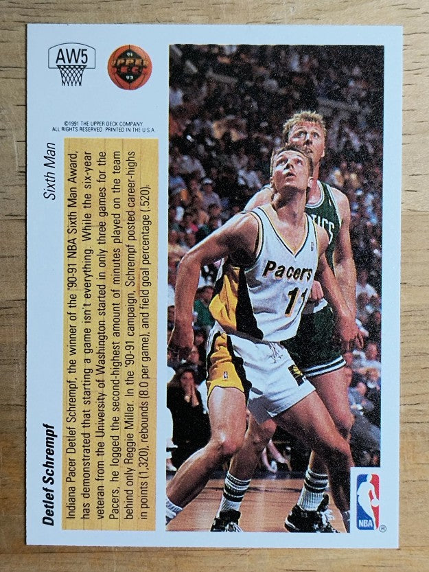 1991-92 Upper Deck Award Winner Holograms #AW5 Detlef Schrempf/Sixth Man