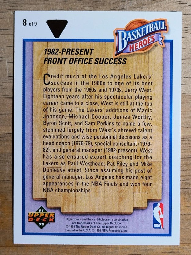 1991-92 Upper Deck Jerry West Heroes #8 Jerry West/1982 to the present