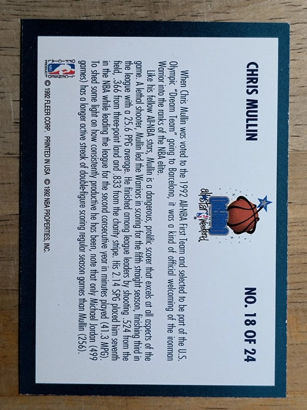 1992-93 Fleer All-Stars #18 Chris Mullin