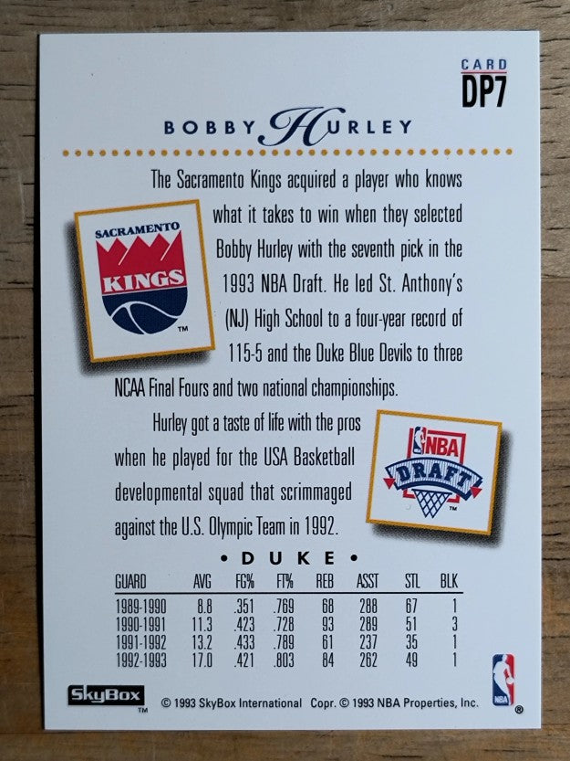 1993-94 SkyBox Premium Draft Picks #DP7 Bobby Hurley