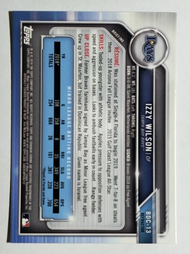 2019 Bowman Chrome Draft Refractors #BDC13 Izzy Wilson