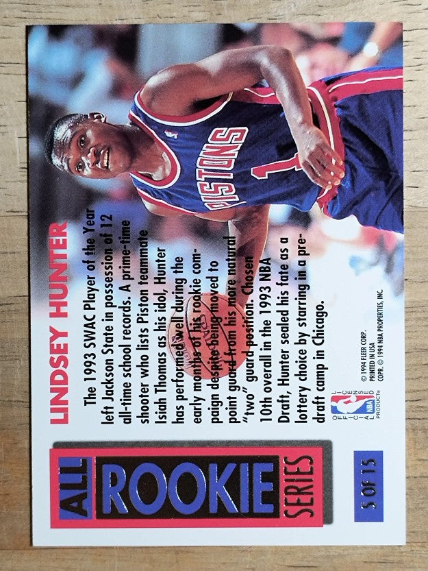 1993-94 Ultra All-Rookie Series #5 Lindsey Hunter