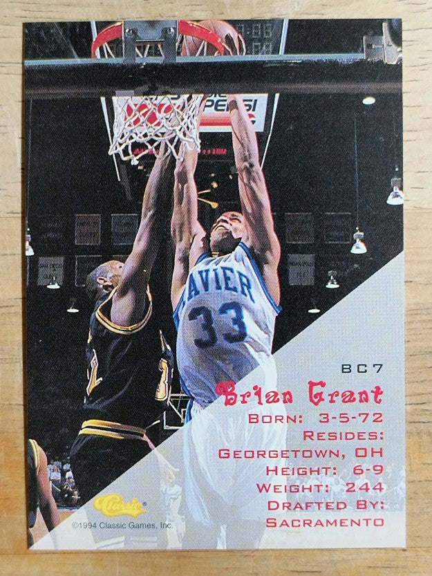 1994 Classic BCs #BC7 Brian Grant