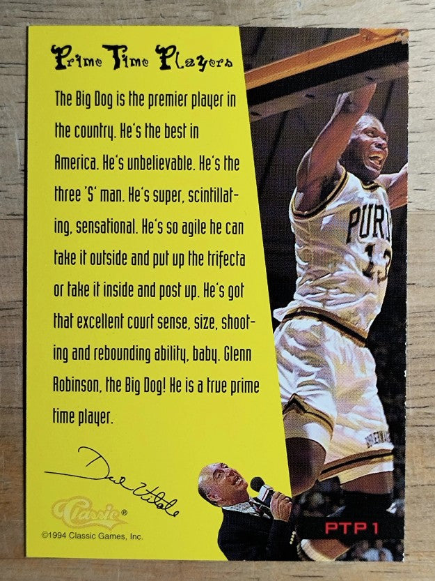 1994 Classic Vitale's PTPers #PTP1 Glenn Robinson