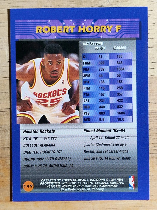 1994-95 Finest #149 Robert Horry