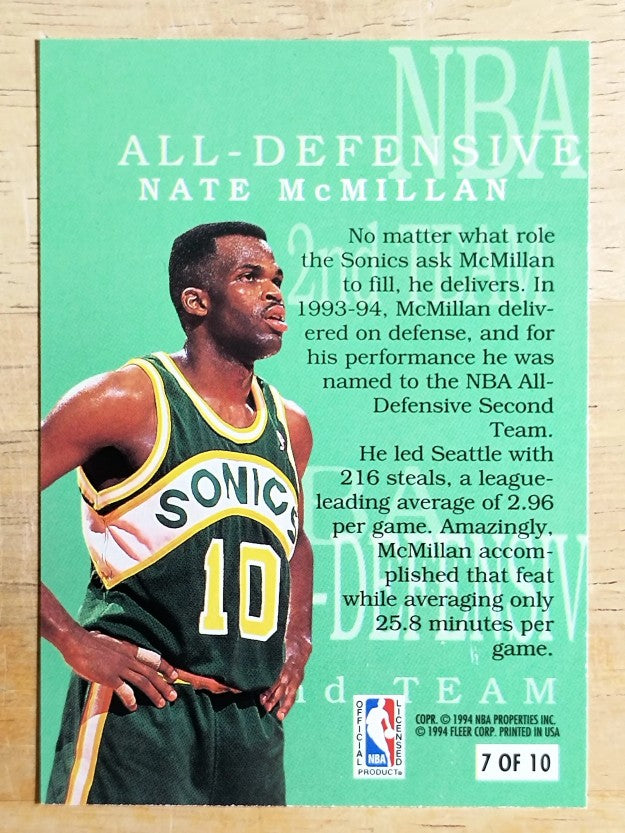 1994-95 Fleer All-Defensive #7 Nate McMillan