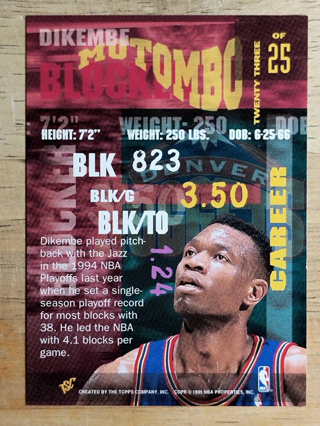 1994-95 Stadium Club Super Skills #23 Dikembe Mutombo