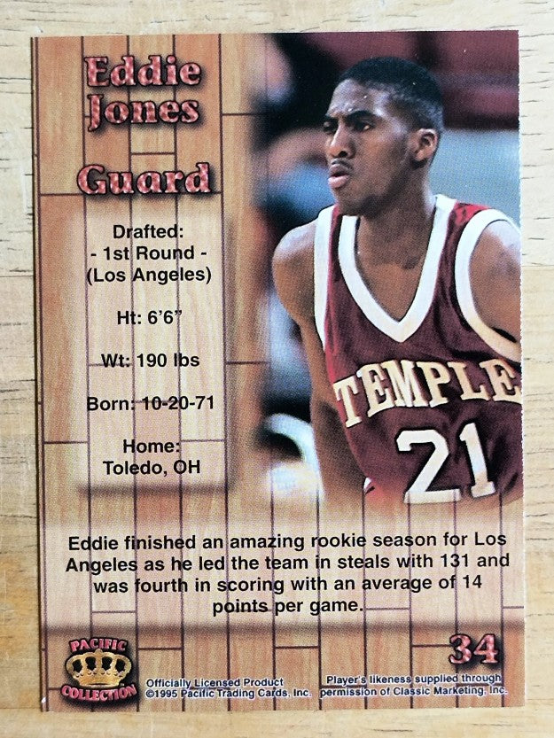 1995 Pacific Prisms #34 Eddie Jones