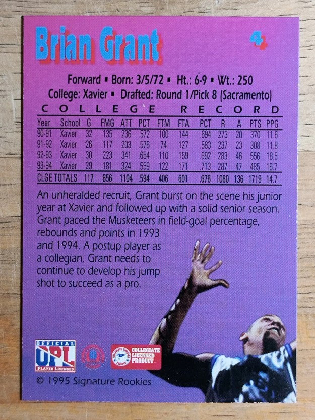 1995 Signature Rookies Kromax #4 Brian Grant
