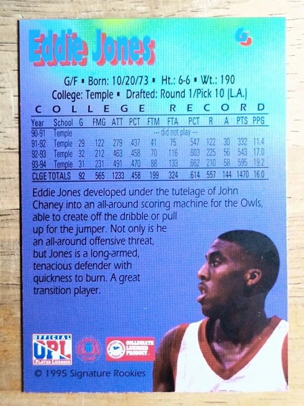 1995 Signature Rookies Kromax #6 Eddie Jones