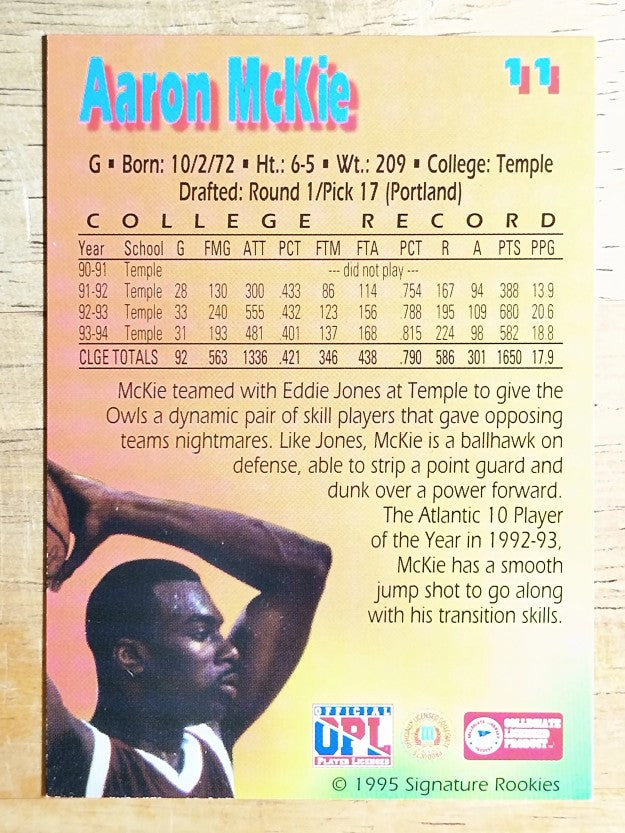 1995 Signature Rookies Kromax #11 Aaron McKie