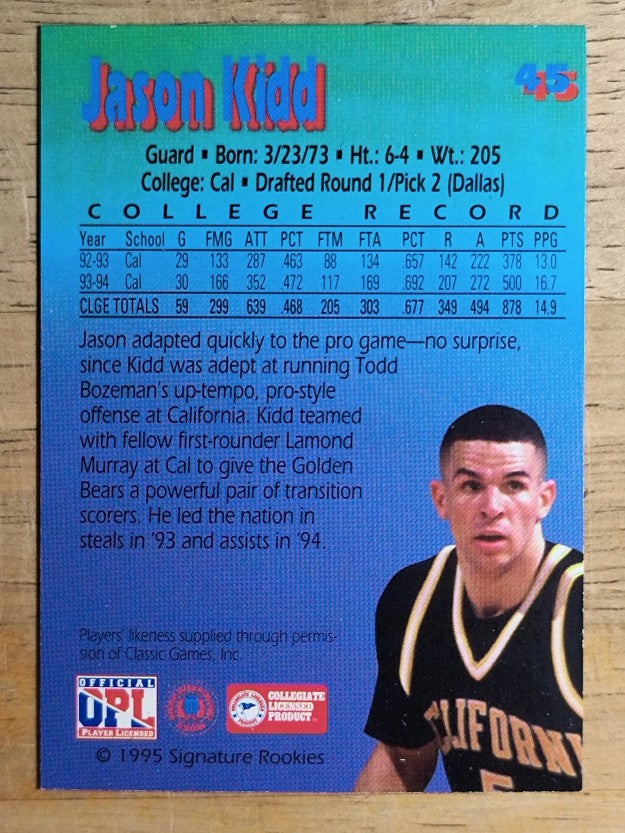 1995 Signature Rookies Kromax #45 Jason Kidd