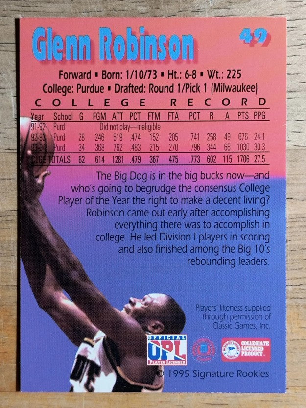 1995 Signature Rookies Kromax #49 Glenn Robinson