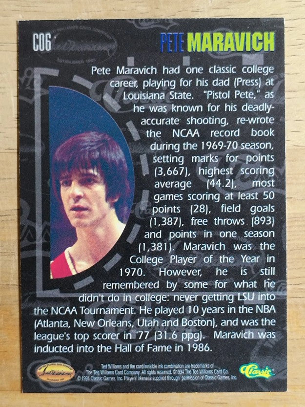 1995 Ted Williams Co-op #CO6 Pete Maravich