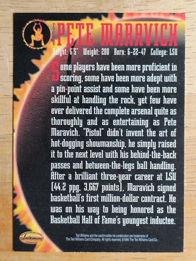 1995 Ted Williams Eclipse #EC6 Pete Maravich