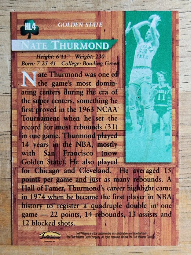 1995 Ted Williams Hardwood Legends #HL4 Nate Thurmond