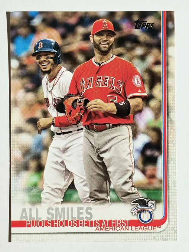 2019 Topps #295 All Smiles/Albert Pujols/Mookie Betts