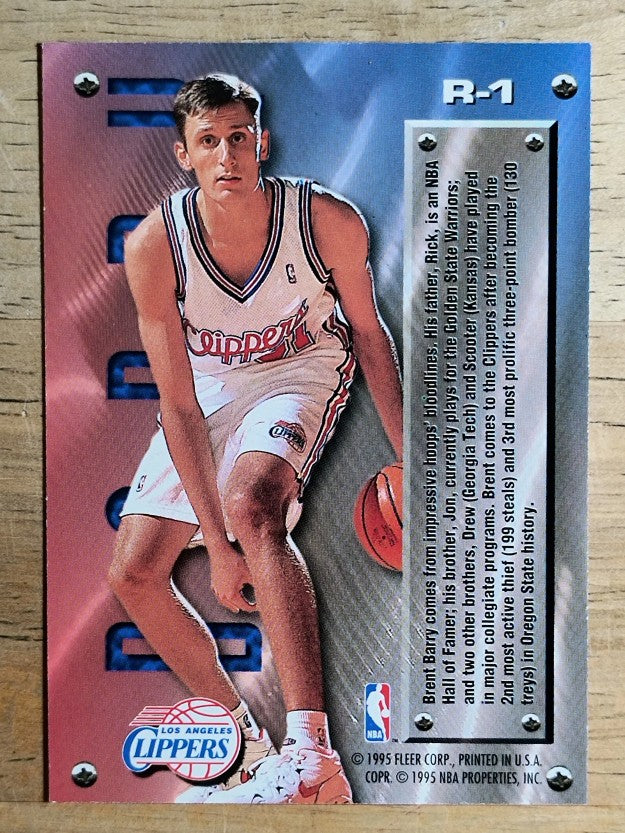 1995-96 Metal Rookie Roll Call Silver Spotlight #R1 Brent Barry