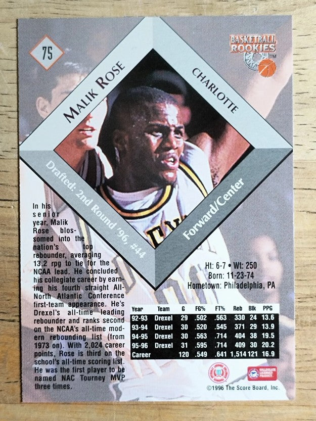1996 Score Board Rookies #75 Malik Rose