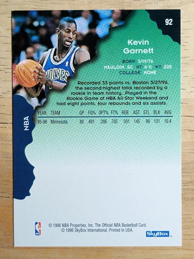 1996-97 Hoops #92 Kevin Garnett