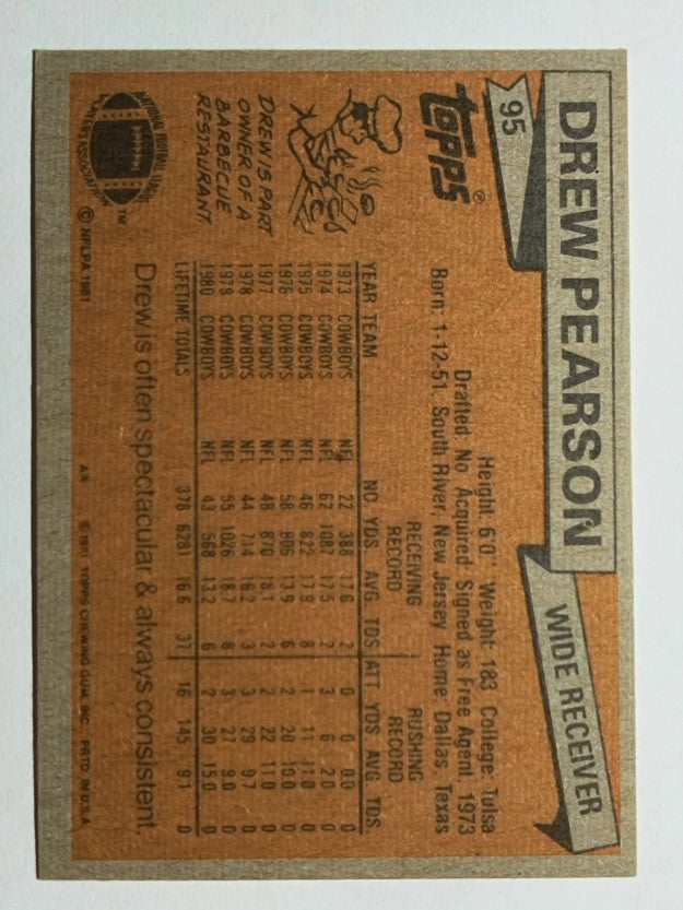 1981 Topps #95 Drew Pearson