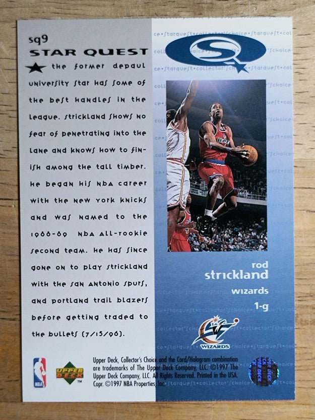 1997-98 Collector's Choice StarQuest #9 Rod Strickland