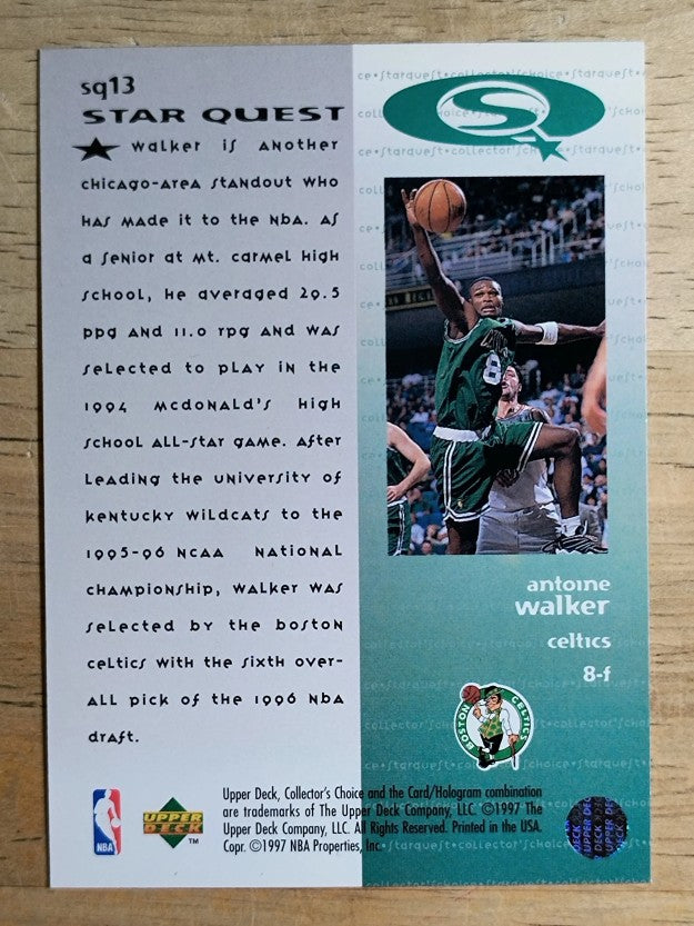 1997-98 Collector's Choice StarQuest #13 Antoine Walker