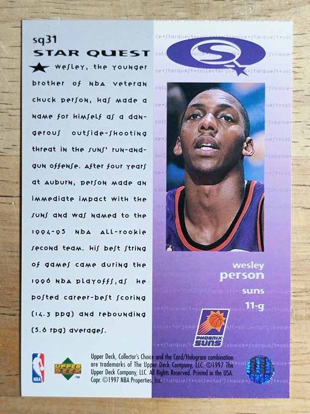 1997-98 Collector's Choice StarQuest #31 Wesley Person