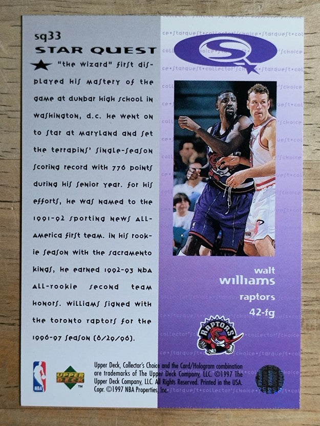 1997-98 Collector's Choice StarQuest #33 Walt Williams