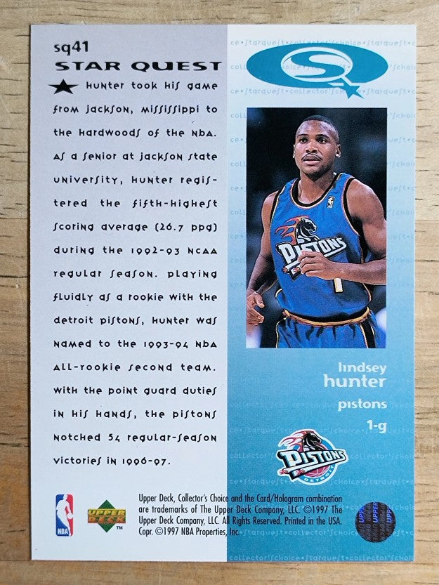1997-98 Collector's Choice StarQuest #41 Lindsey Hunter